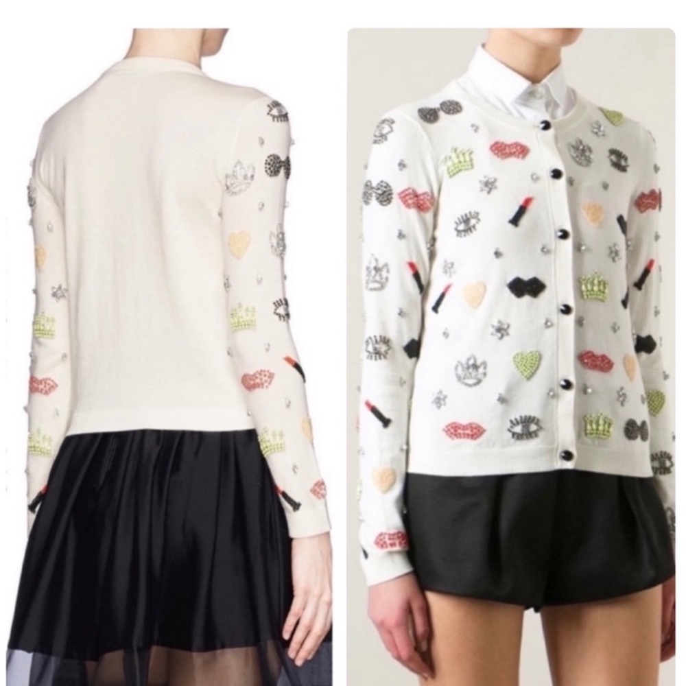 NWT Alice + Olivia Embellished Cardigan Sweater